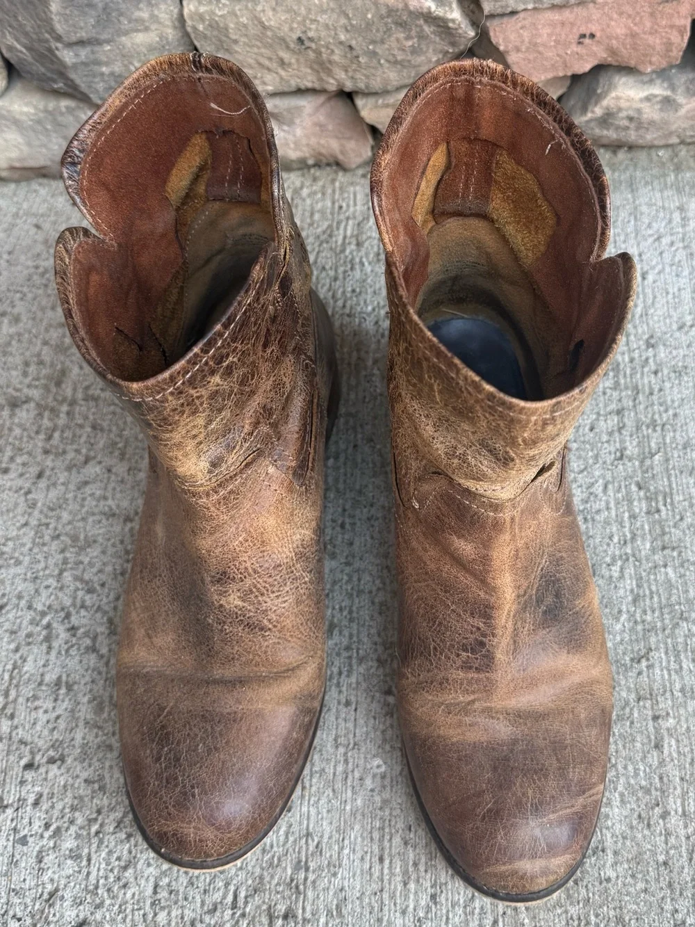Diba True Women's Rustic Brown Leather Ankle Booties